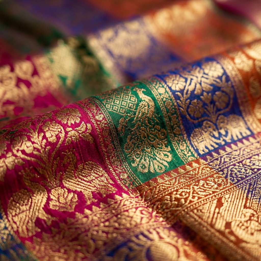 Rich kanjivaram silk texture
