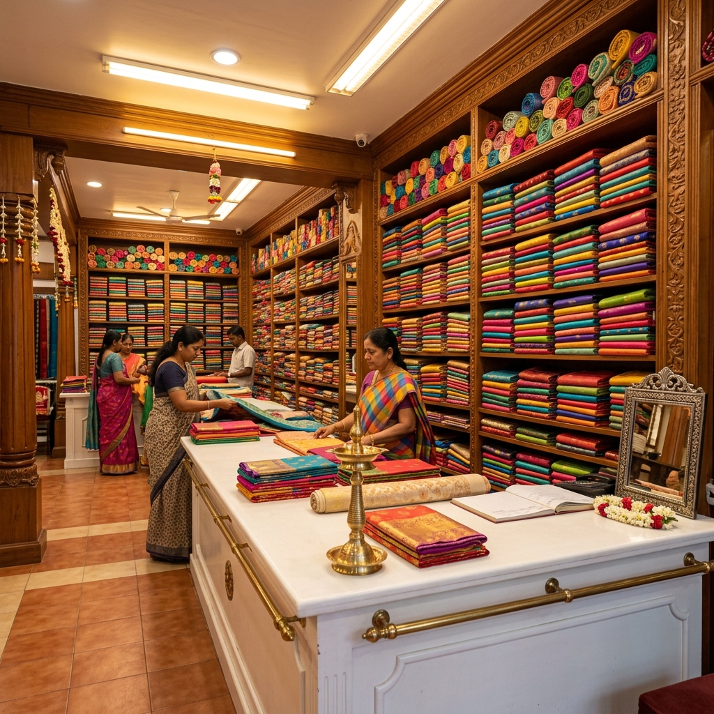 Inside Sivalaya Textiles showroom